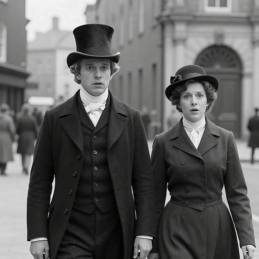 19th Century Couples Strolling in Style