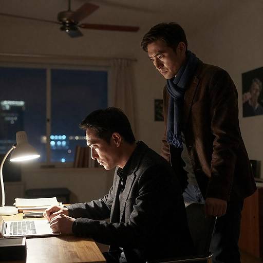 Intense Encounter in a Dimly Lit Room