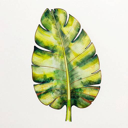 Vibrant Banana Leaf Line Art