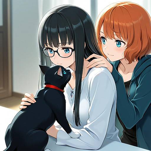 Illustration of Morgana (persona 5), persona in the style of Kisetsu