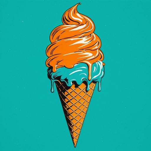 Pop Art Ice Cream Cone Illustration
