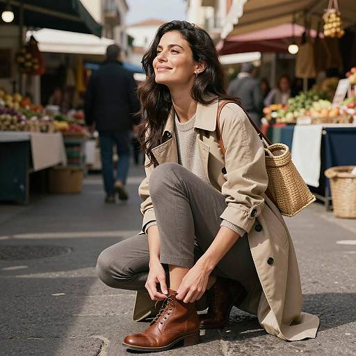 Scandinavian Woman at Mediterranean Market