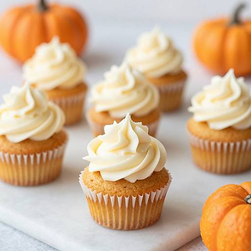 Mini Pumpkin Cupcakes with Frosting