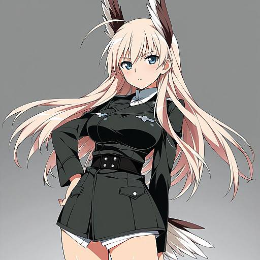 Illustration of Hanna-justina marseille, world witches series in the style of Mizuki makoto