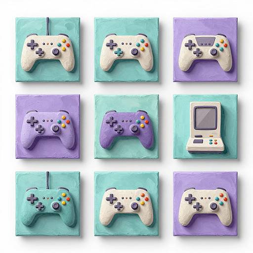 Paper Mache Video Game Controllers Art Exhibition