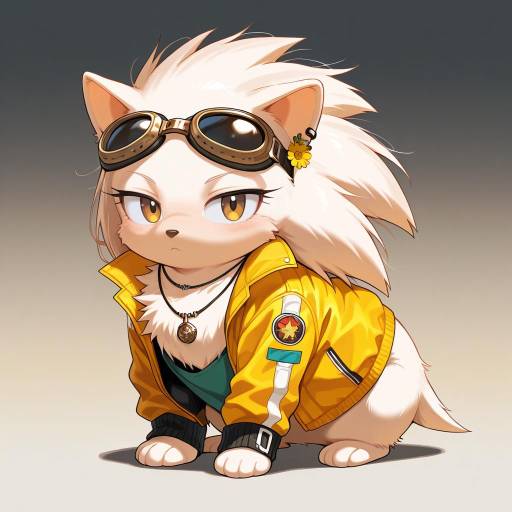 Stylish Hedgehog with Sunglasses and Jewelry Stylish Hedgehog with Sunglasses and Jewelry