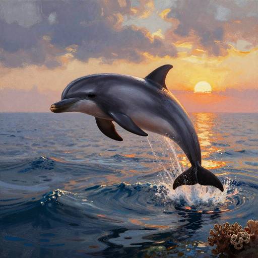 Silvery Bottlenose Dolphin at Sunset