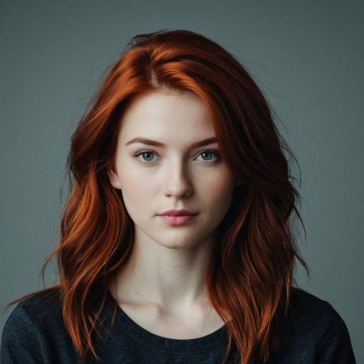 Realistic Portrait of a Girl with Red Hair