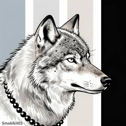 Wolf-like Creature Profile Illustration