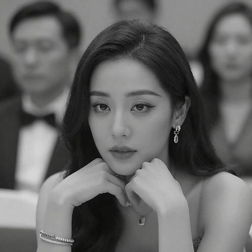 Elegant Woman in Black and White Portrait