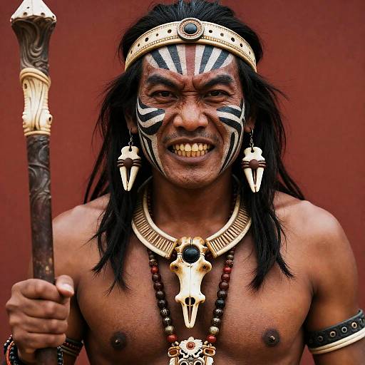 Ancient Shaman with Tribal Adornments