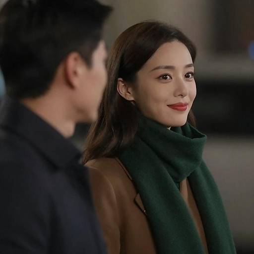 Woman in Green Scarf, Night Portrait