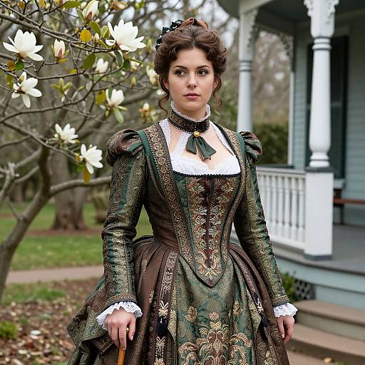 Photorealistic Woman in Confederate Costume