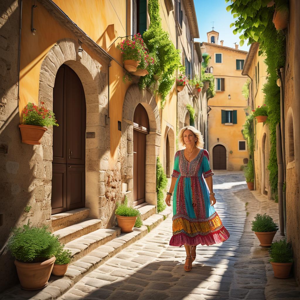 Cinematic Bohemian Artist in Italian Village