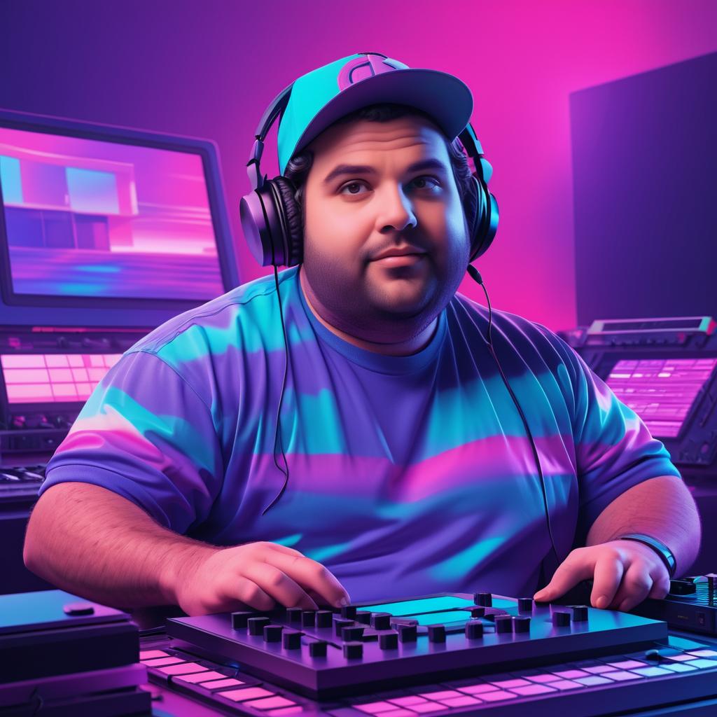 Ethan Klein Podcast in Synthwave Art