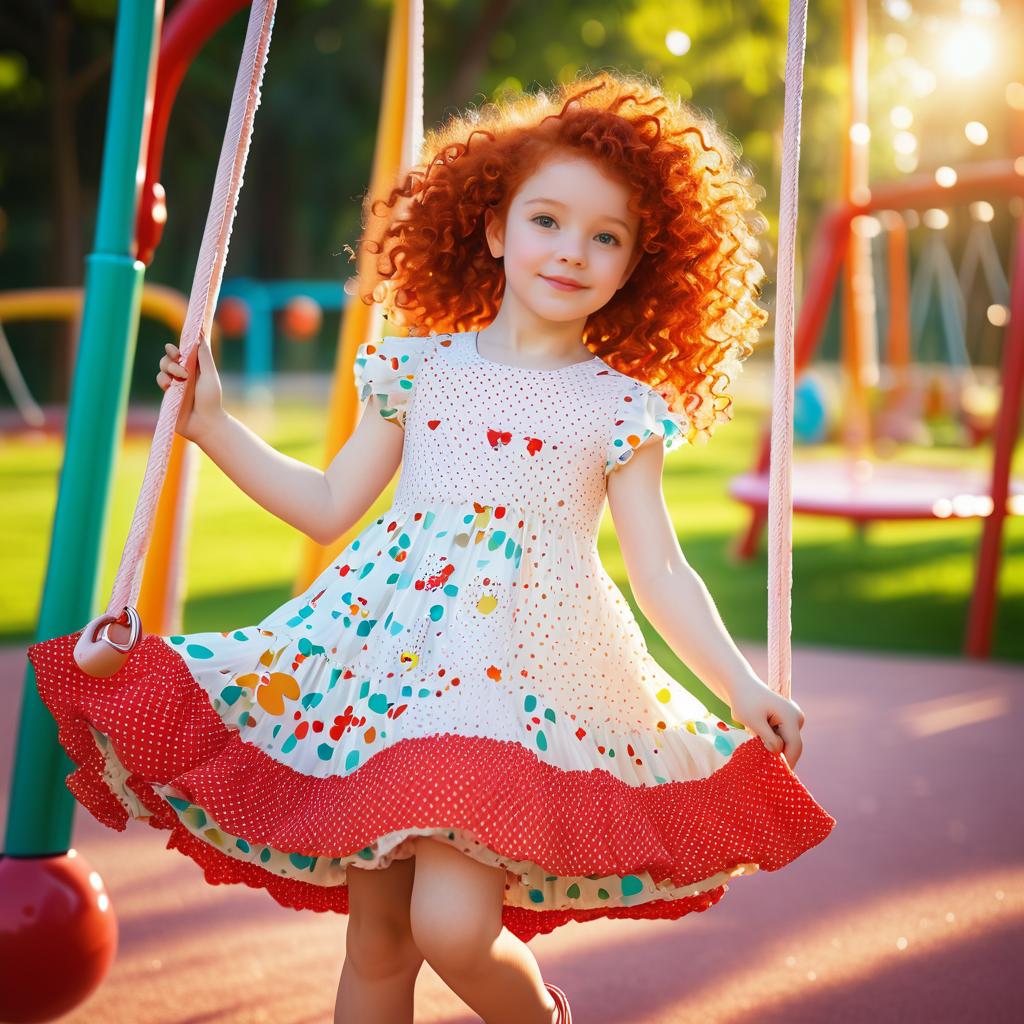 Playful Young Girl in Vibrant Playground