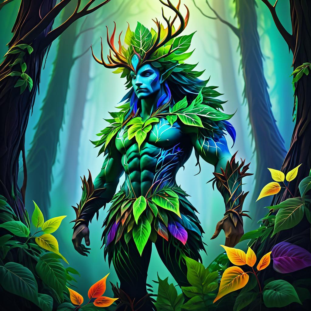 Vibrant Plant-Based Fantasy Creature Artwork