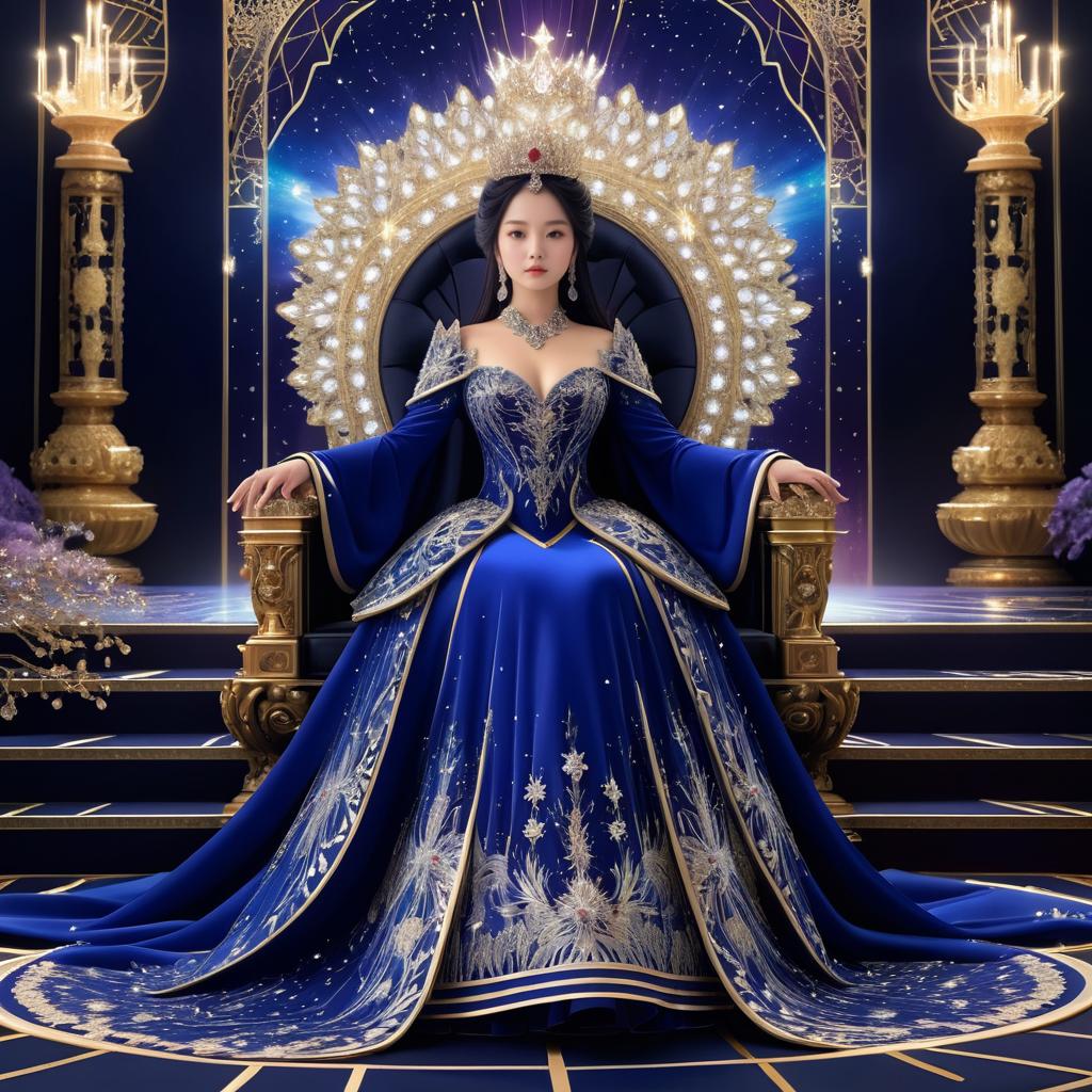 Regal Queen in a Majestic Gown