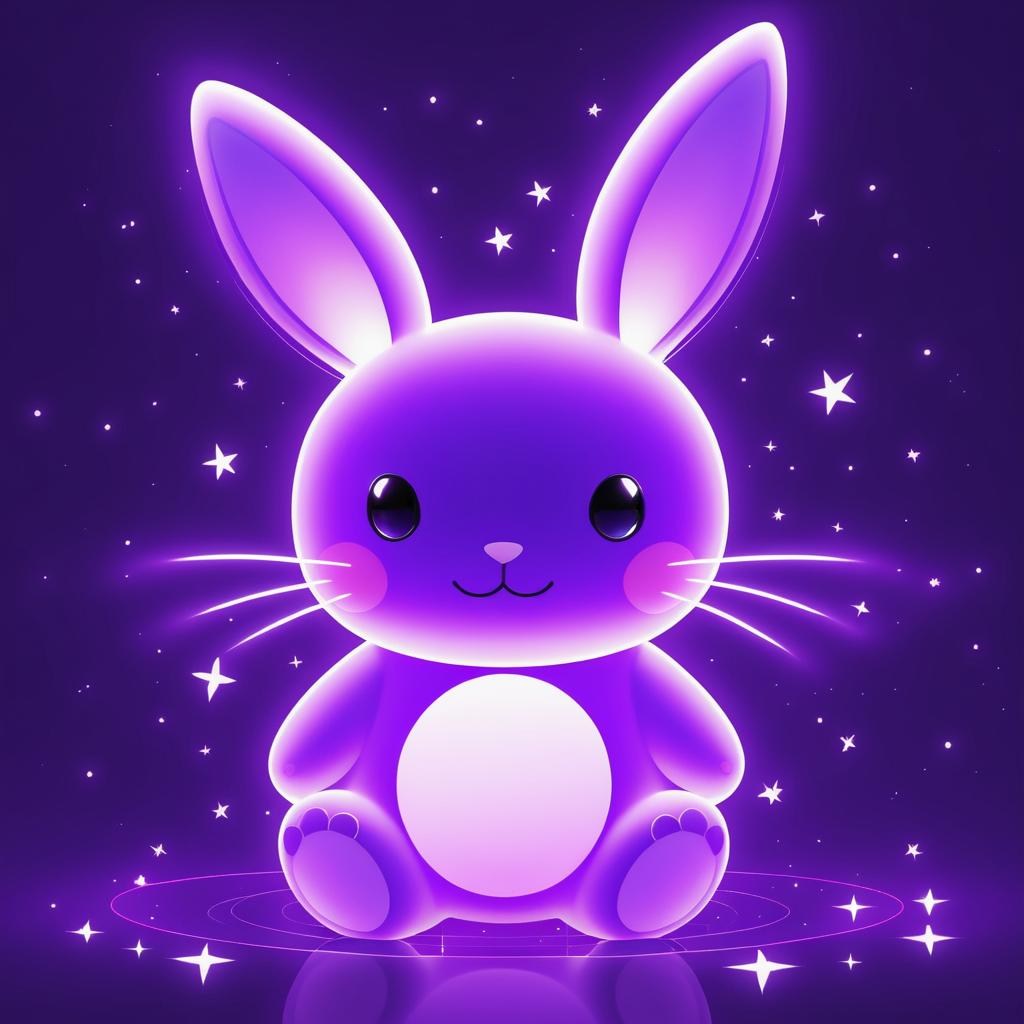 Radiant Anime-Inspired Purple Bunny