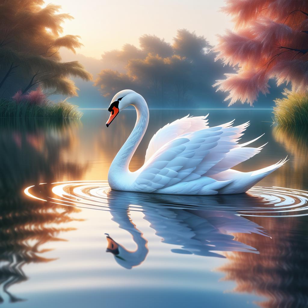 Elegant Swan on a Tranquil Lake