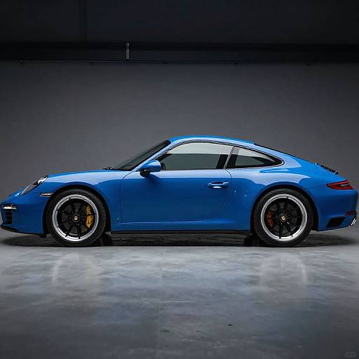 Sleek Blue Porsche 911 Side Profile