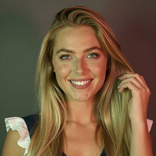 Charming Woman with Vibrant Lighting