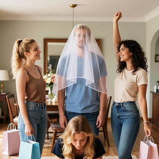 Casual Family Gathering in a Living Room