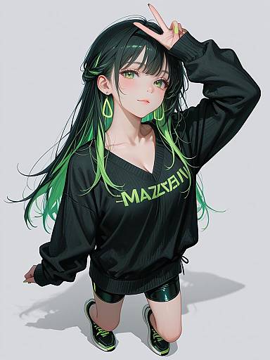 Realistic Woman in Casual Streetwear