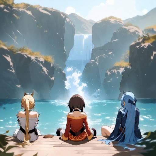 Three Girls Outdoors with Colorful Hair