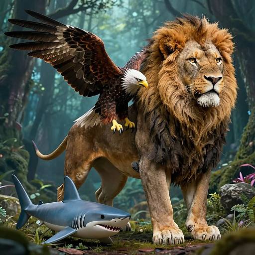 Majestic Lion-Eagle-Shark Hybrid