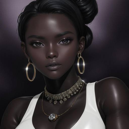 Elegant Dark-Skinned Woman in Jewelry