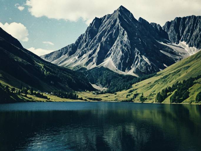 Majestic Mountain Lake Fantasy Wallpaper