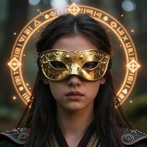 Fantasy Warrior with Golden Eye Mask