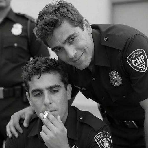 Intense Moments Between Two Officers