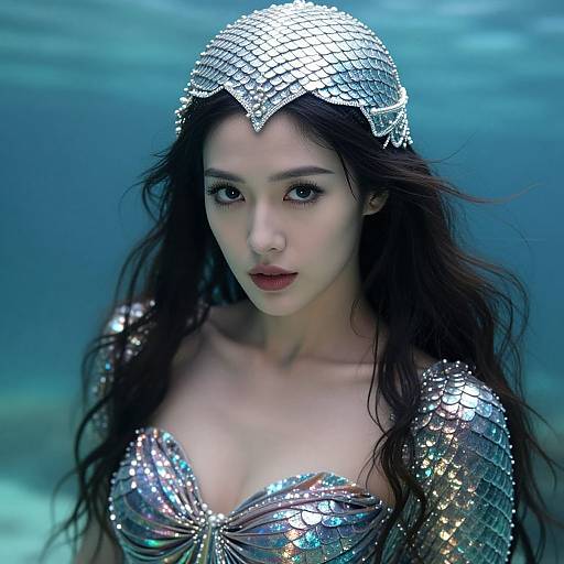 Cinematic Mermaid Portrait with Scales