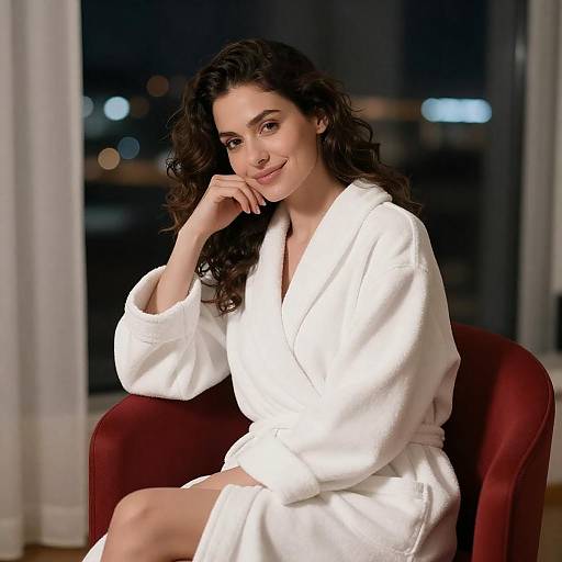 Serene Night Portrait by the Window