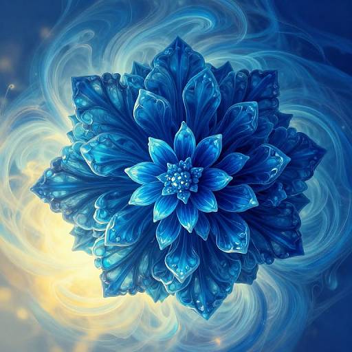 Surreal Blue Crystalline Bloom