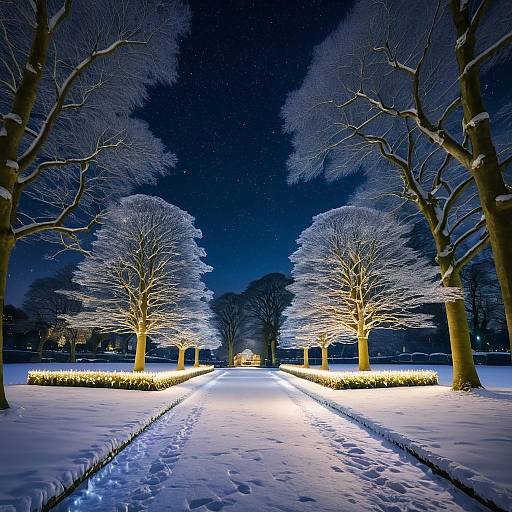 Lantern-Lit English Park Christmas Night