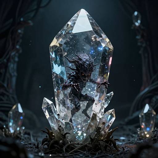 Malevolent Creature Trapped in Magic Crystal