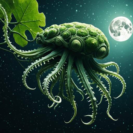 Alien Tentacled Creature with Photosynthetic Adaptations