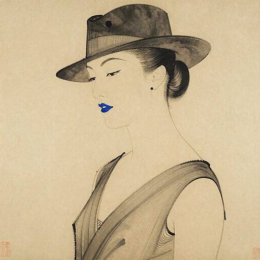 Art Deco Portrait of Elegant Man