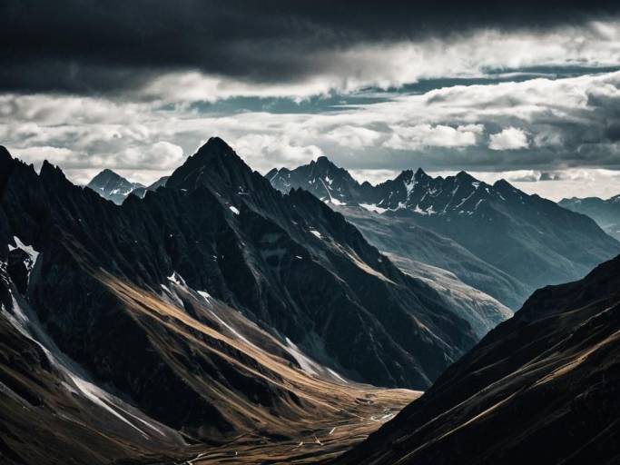 Mystical Dark Mountain Landscape Wallpaper