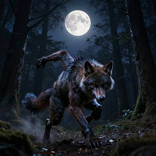 Midnight Werewolf Transformation Scene