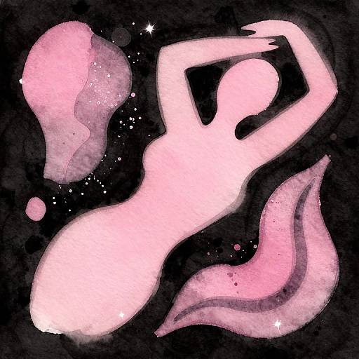 Matisse-Inspired Pastel Pink Watercolor