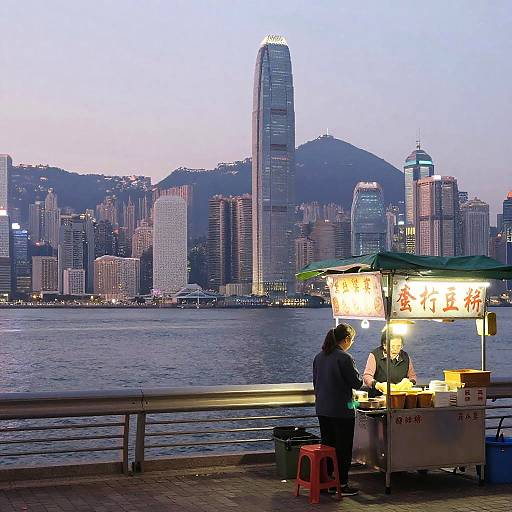 Anime Landscape of Hong Kong Dawn