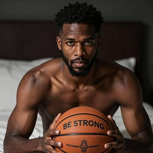 Intense Portrait of a Muscular Man