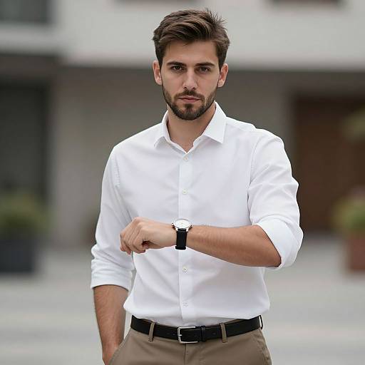 Stylish Casual Male with Wristwatch