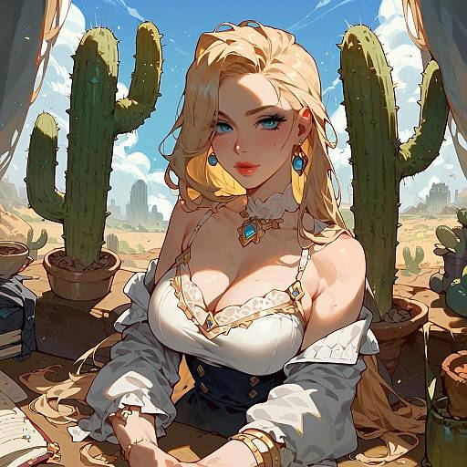 Cactus with Colorful Balloon Bouquet