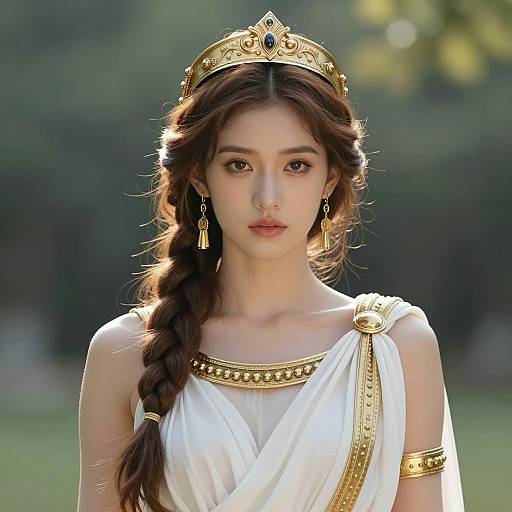 Portrait of Young Woman as Greek Goddess