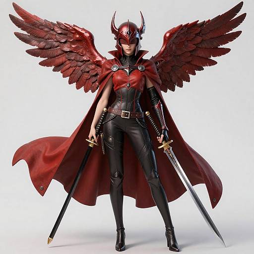 Masterful Winged Katana Warrior Girl